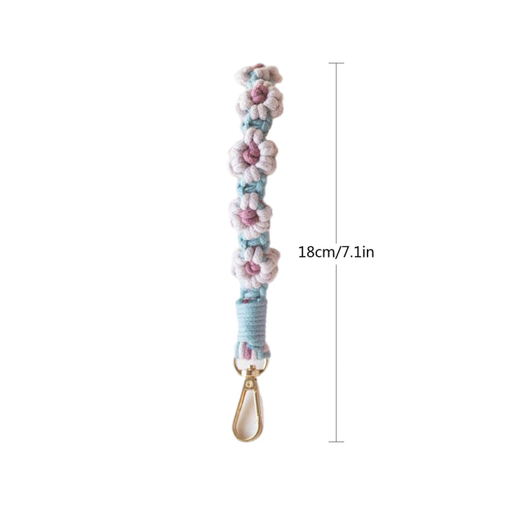 Macrame Keychain Holder with Floral Design