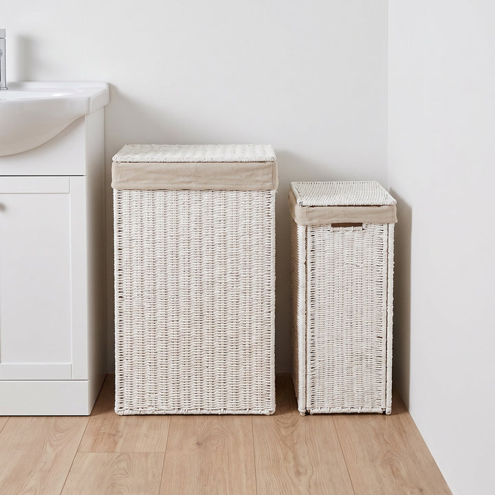 High-quality laundry basket made of natural wicker