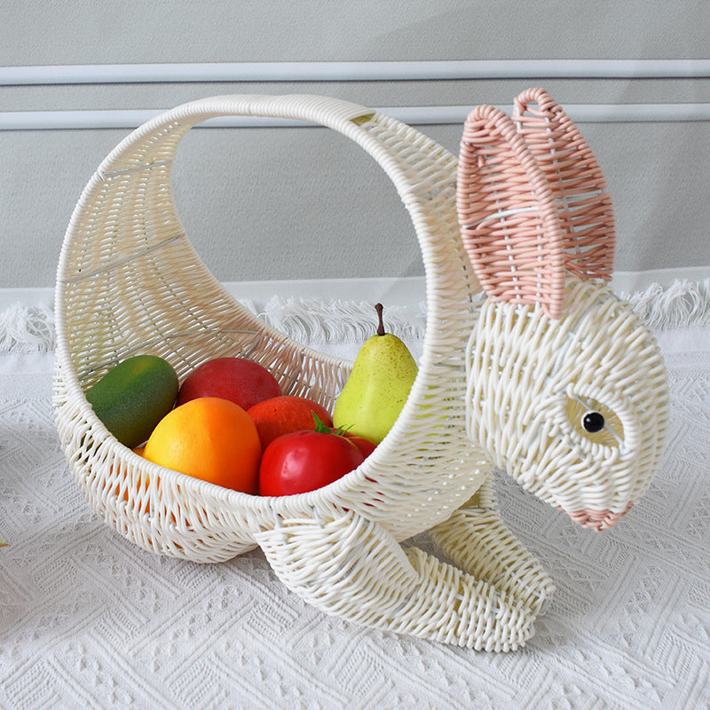 Artistic Rabbit-Shaped Woven Storage Basket