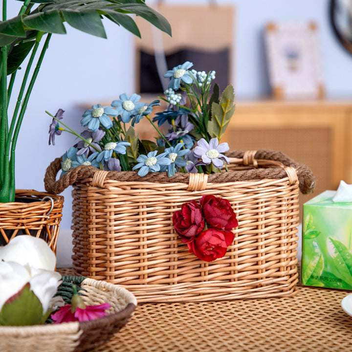 Basket with decorative flower decoration