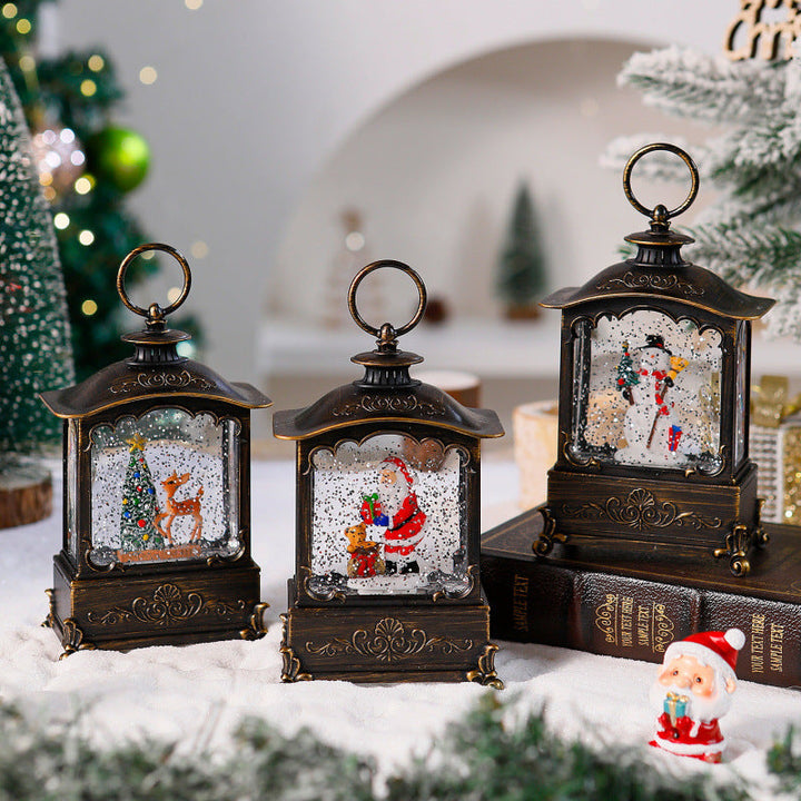 Lighter lantern with snow scenes