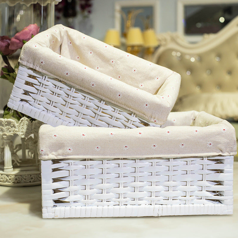 Storage basket with removable fabric cover