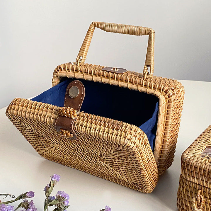 Handwoven basket bag