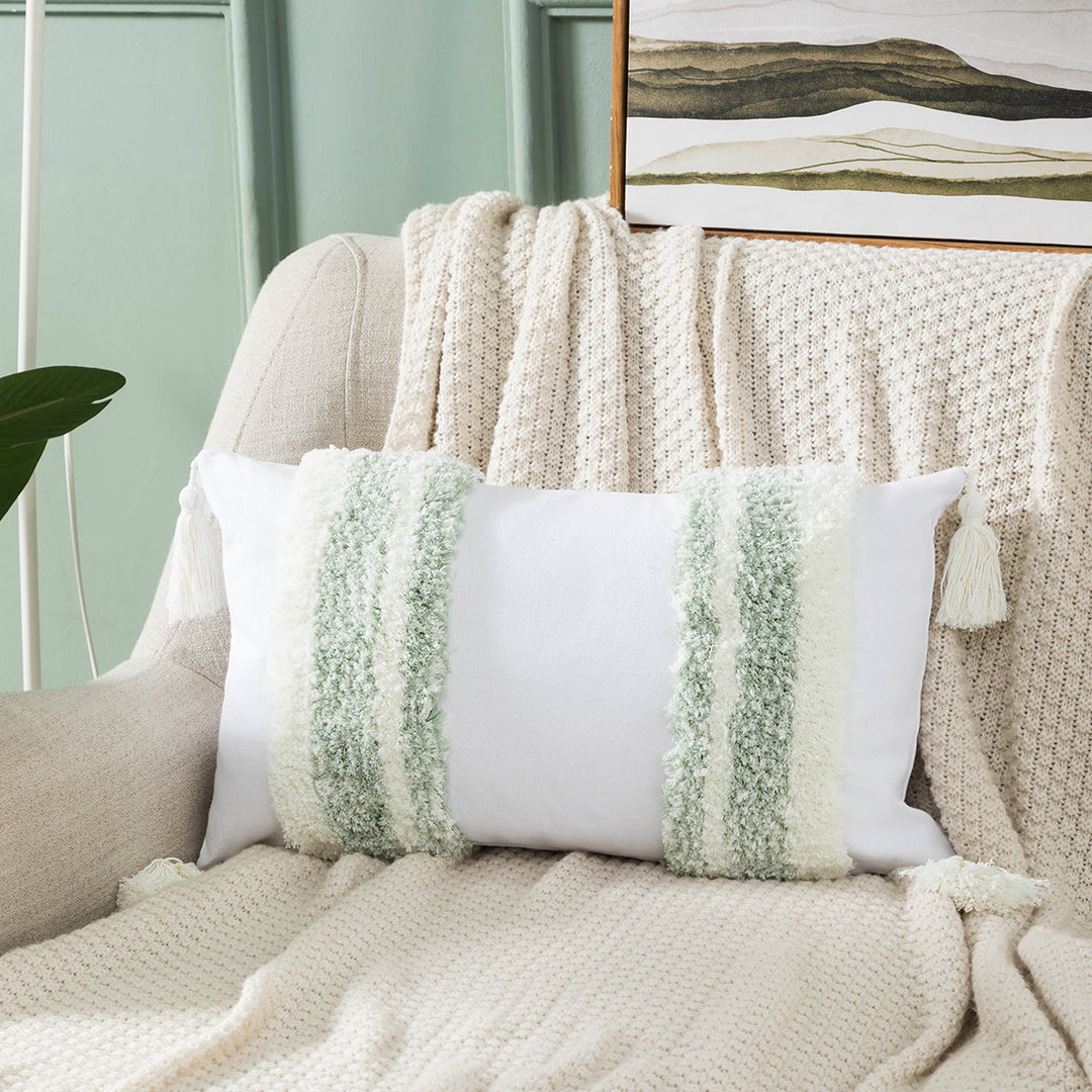 Textured Pom-Pom Decorative Throw Pillow