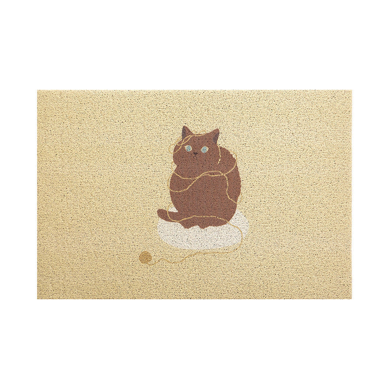 Coconut doormat with striped pattern and playful dog motif