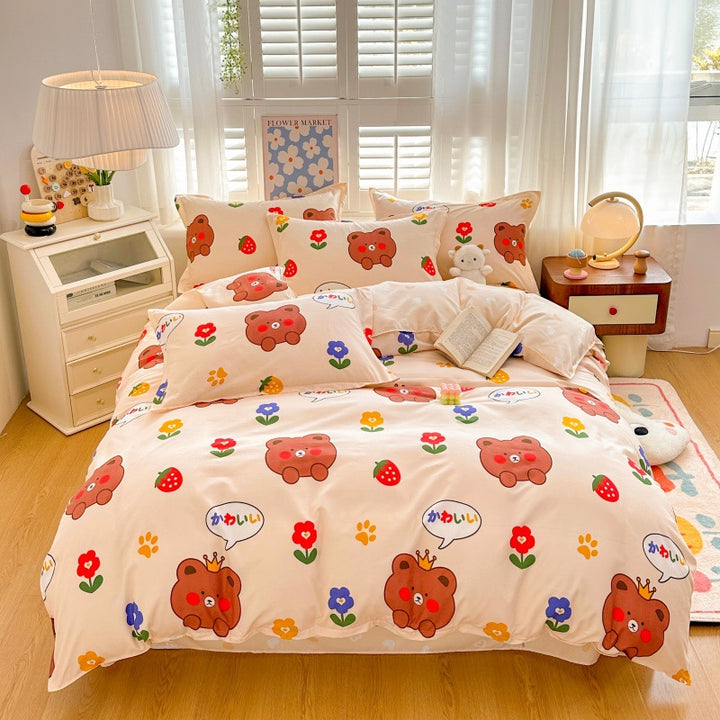 Playful Cartoon Bear Bedding Set