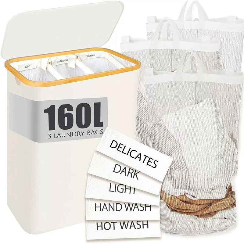 Laundry basket with compartments
