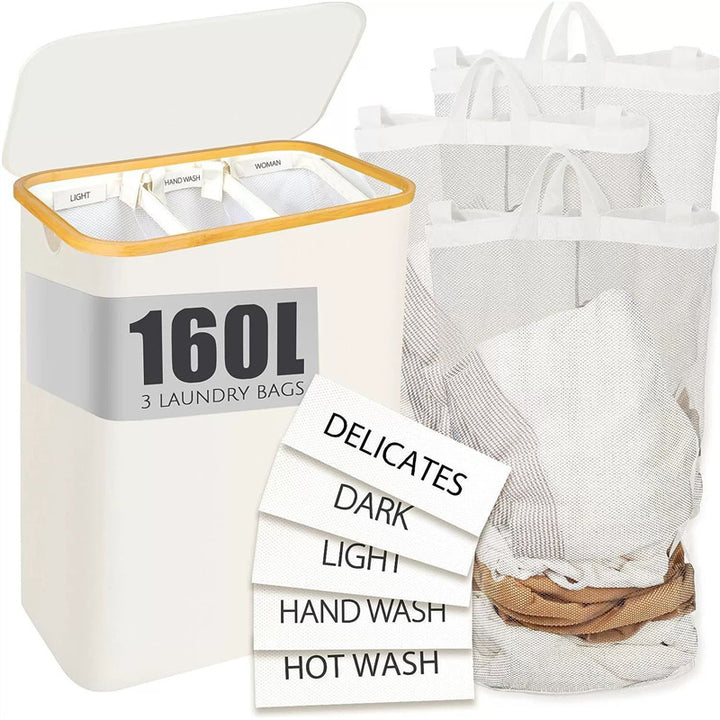 Laundry basket with compartments