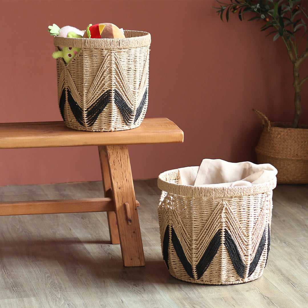 Handbag made of braided natural material