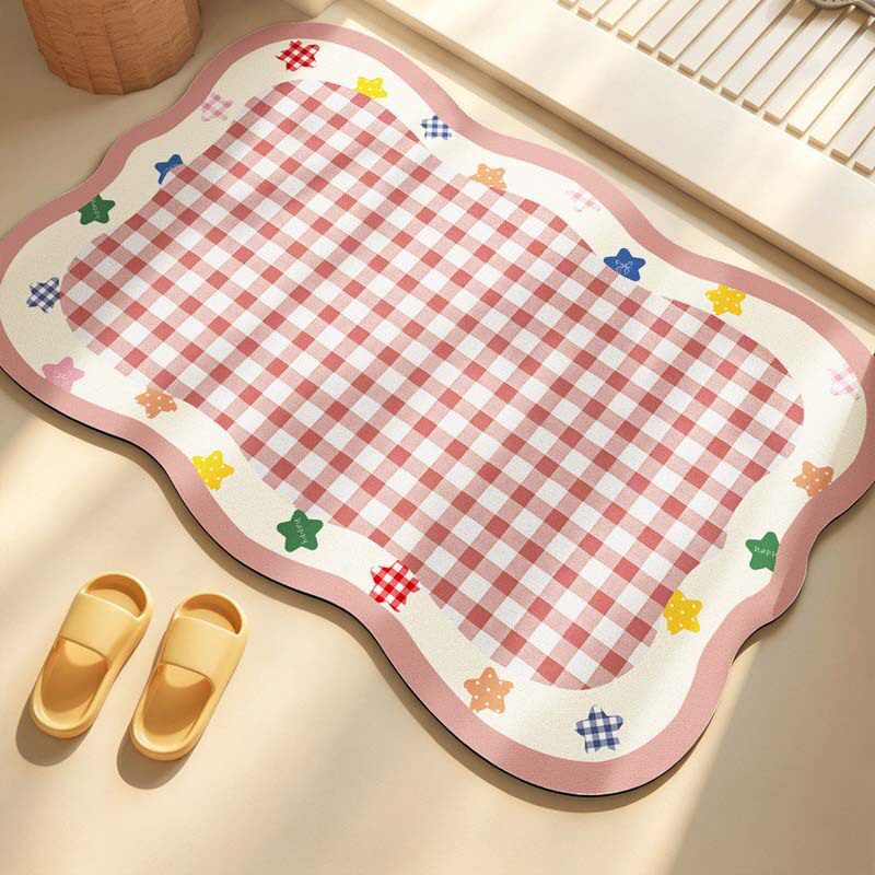 Decorative Flower-Themed Bath Mat