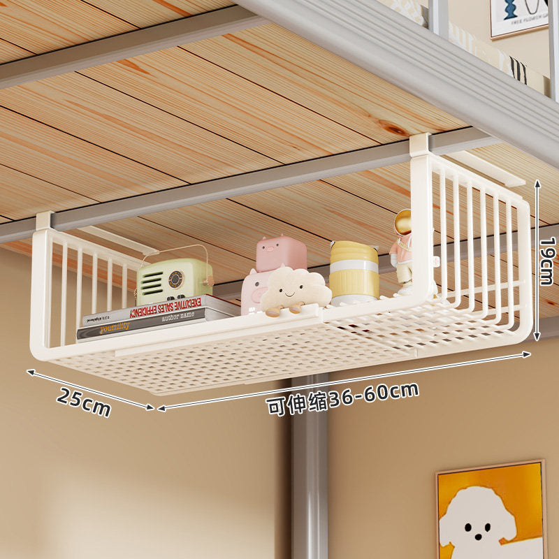 Under-Shelf Hanging Storage Basket Organizer for Loft Beds and Shelves