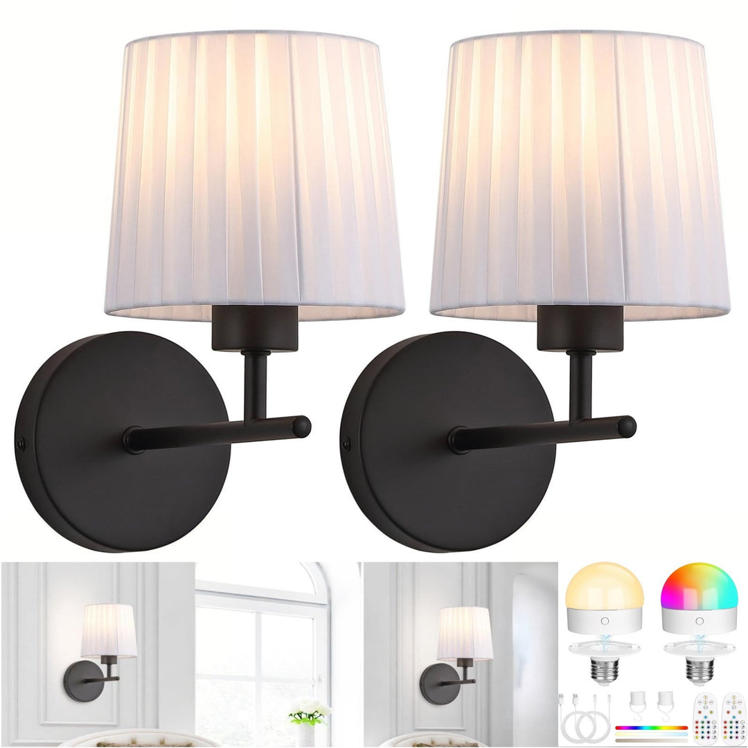 Elegant pleated umbrella wall lamp