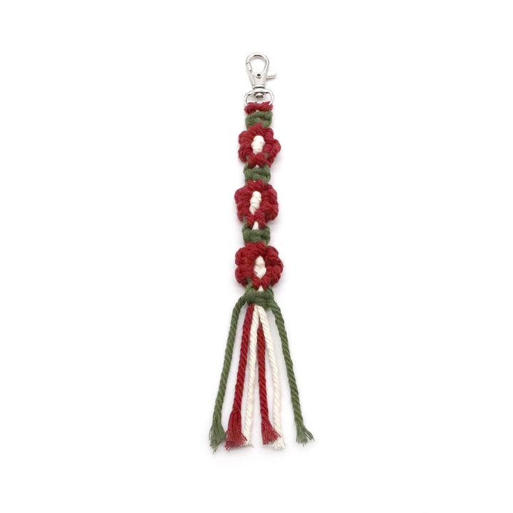 Decorative keychain made of macrame