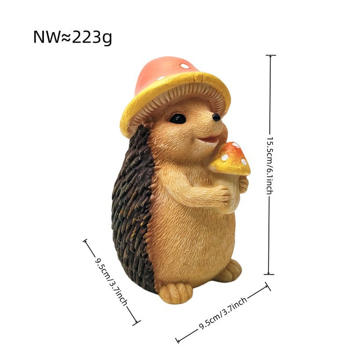 Cute hedgehog sculpture with fruit