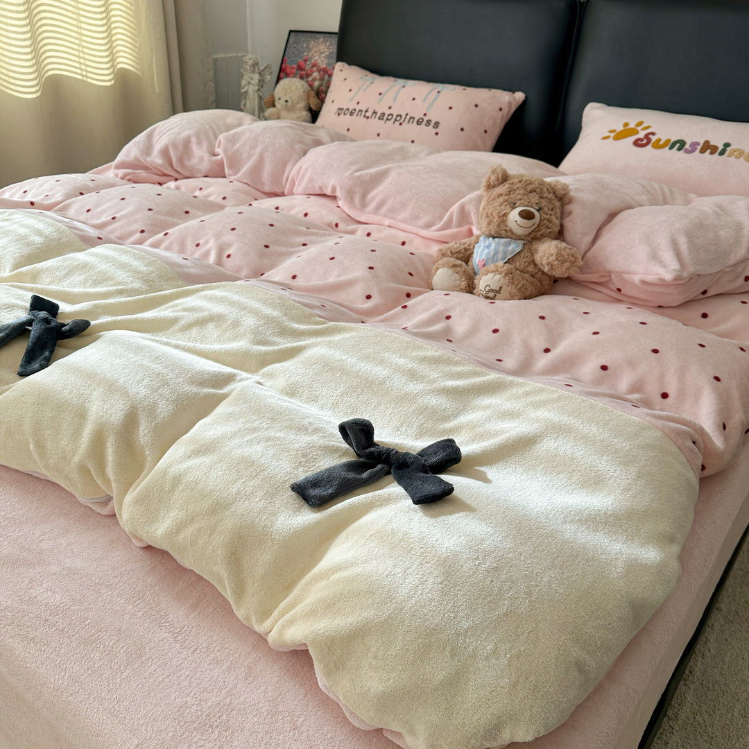 Soft Flannel Checkered Duvet Cover Set