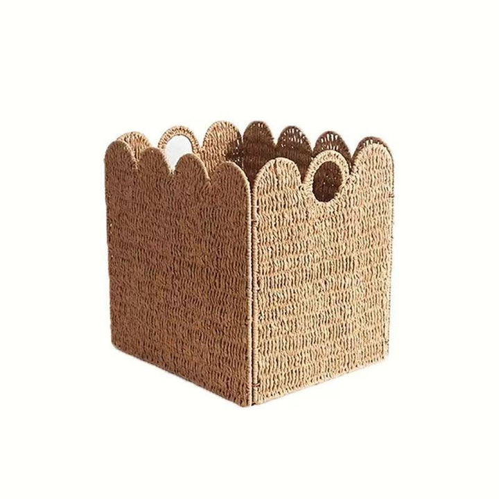 Decorative storage basket made of natural material