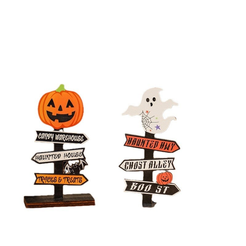 Creative Halloween Decor Sign with Pumpkin Motif