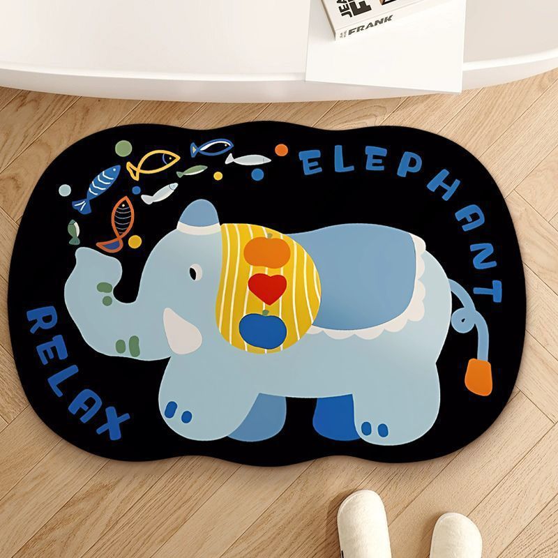Cute Elephant-Themed Bath Mat