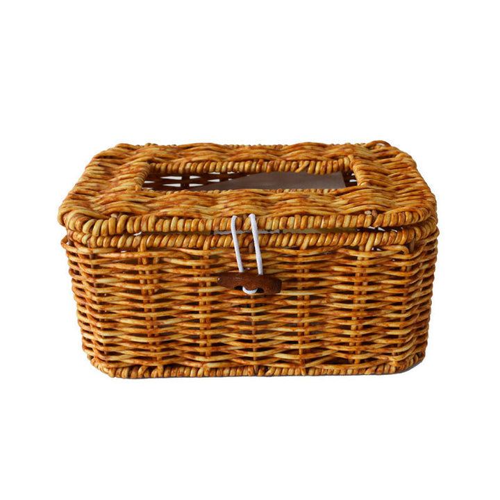 Handcrafted Woven Storage Organizer with Lid