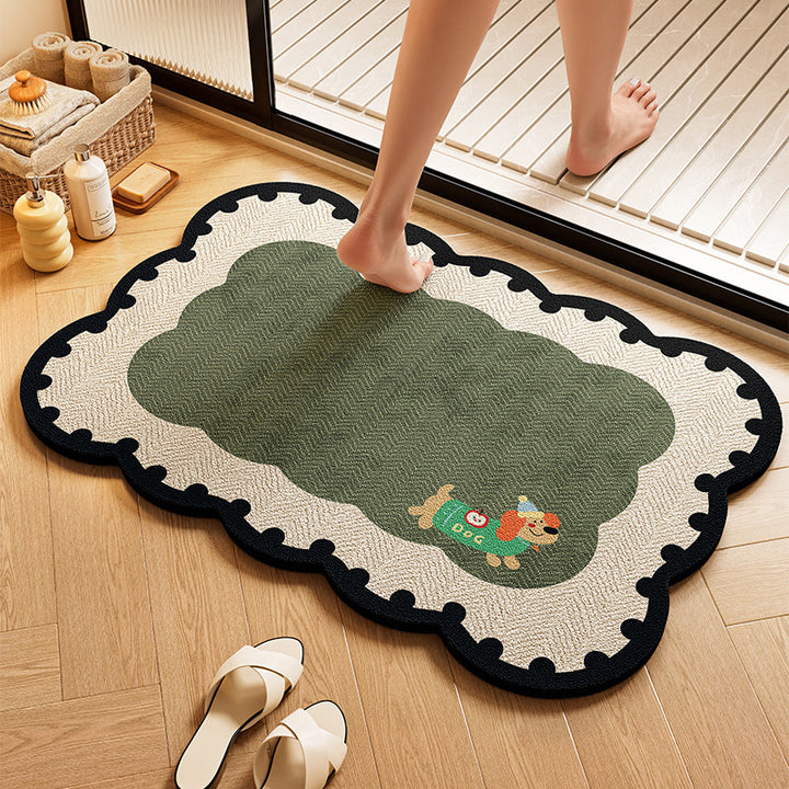 Playful Dog-Themed Bath Rug