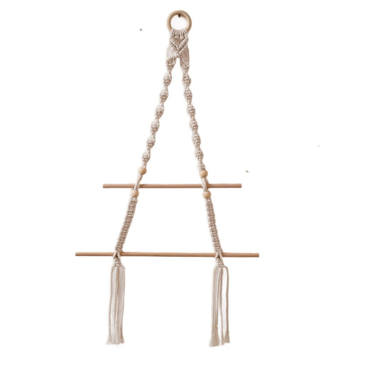 Macrame Hanging Plant Holder with Wooden Rod