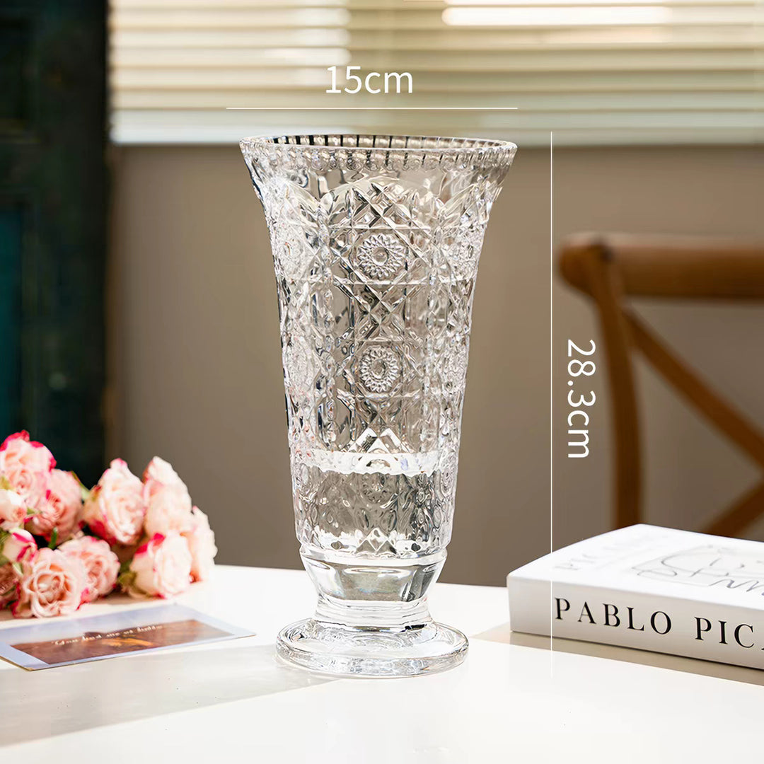Elegant Cut Crystal Floral Vase