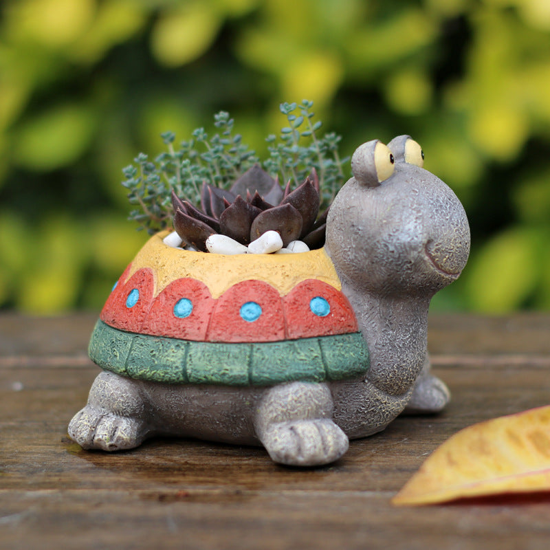 Turtle-Shaped Planter