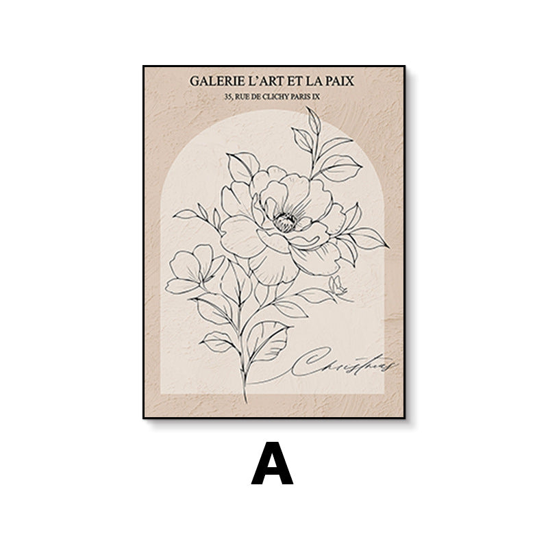 Elegant Floral Line Drawing Art Print