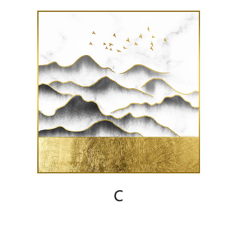 Framed Abstract Mountain Artwork