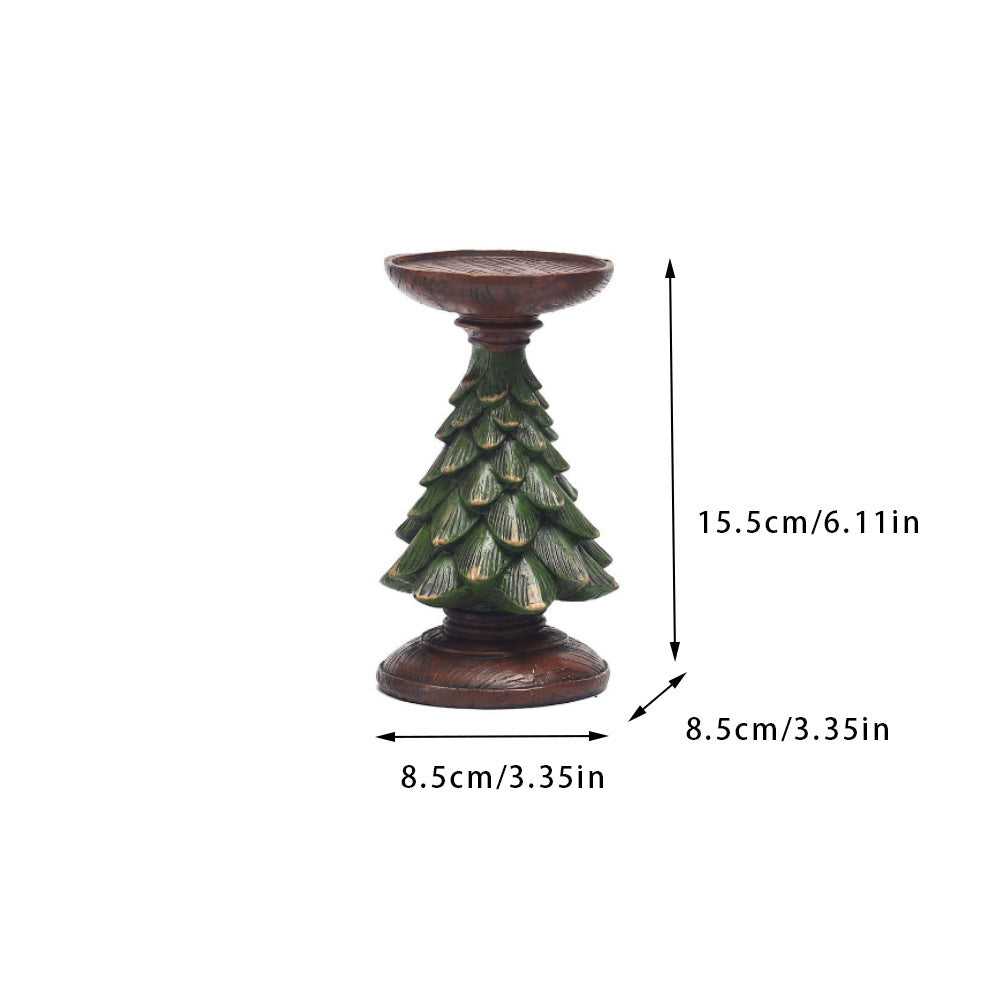Decorative candle holder with Christmas tree design