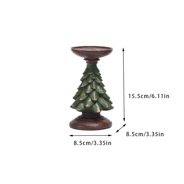 Decorative candle holder with Christmas tree design