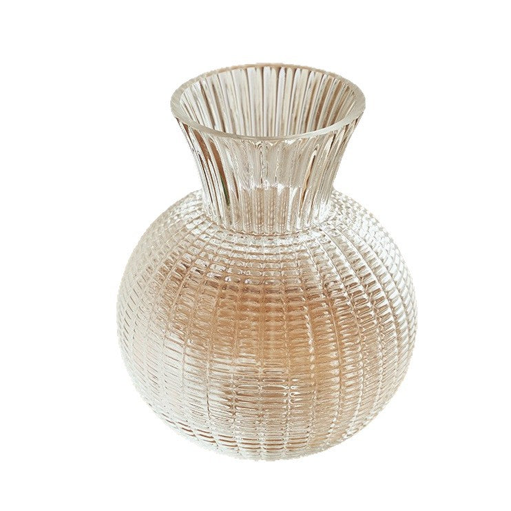 Textured Glass Flower Vase