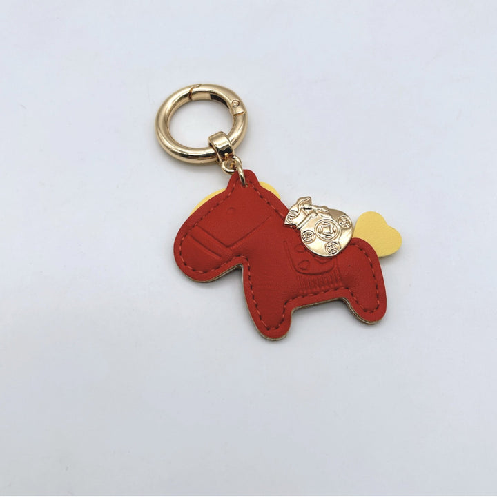 Animal-Shaped Leather Keychain