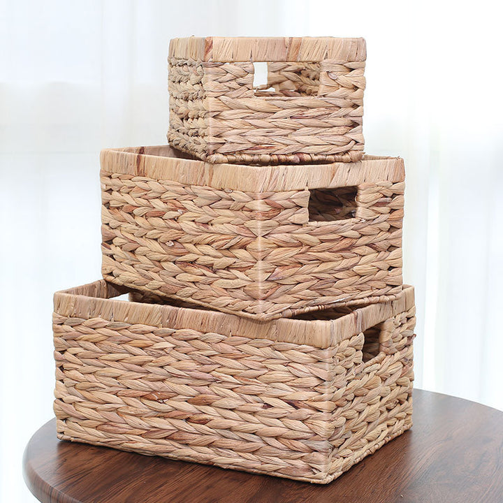 Handcrafted organizer basket with two handles