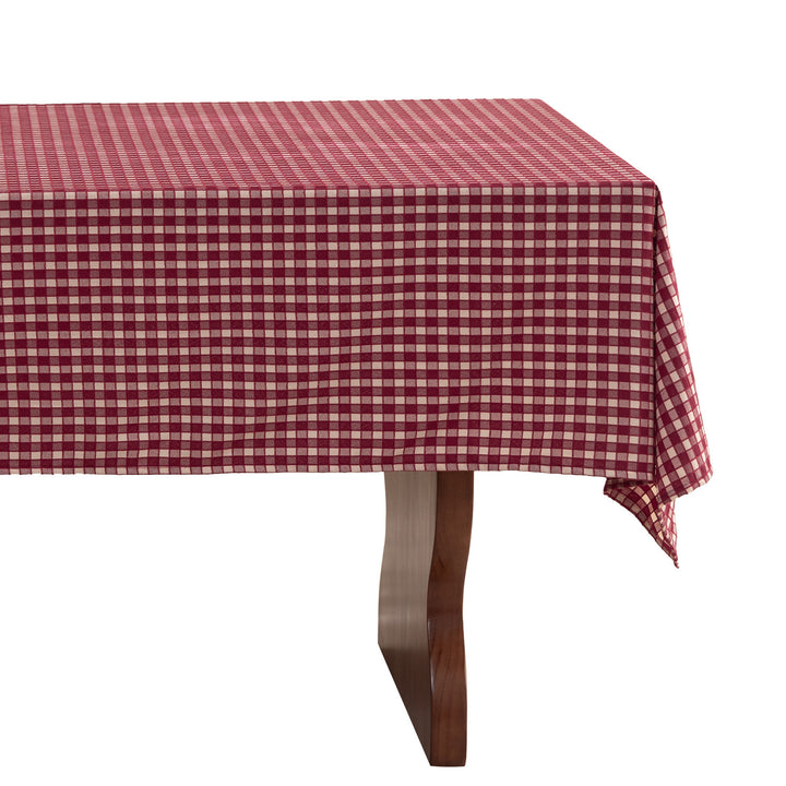 Checkered flannel tablecloth made of cotton blend with soft texture