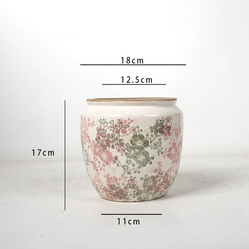 Floral Ceramic Plant Bowl