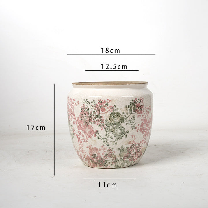 Floral Ceramic Plant Bowl