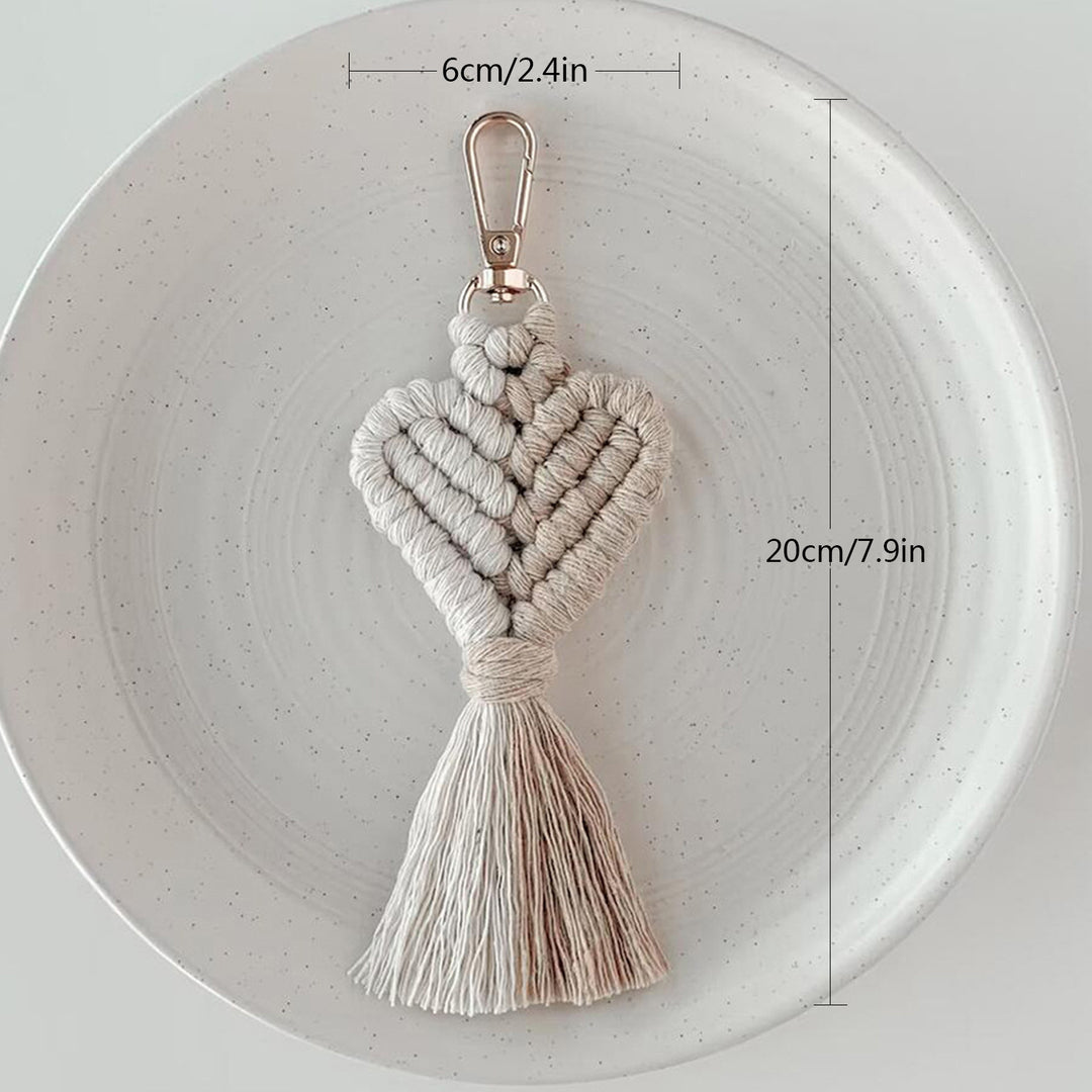 Macrame Heart Keychain Holder