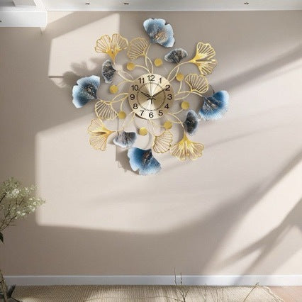 Elegant Ginkgo Leaf Decorative Wall Clock