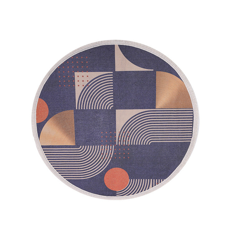 Round Decorative Living Room Carpet with Modern Geometric Pattern