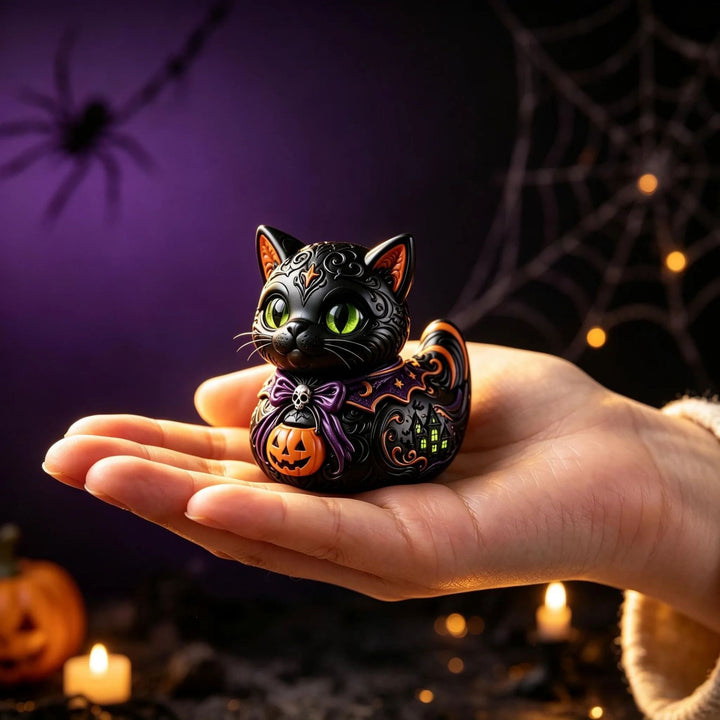 Decorative Halloween Cat Figurine