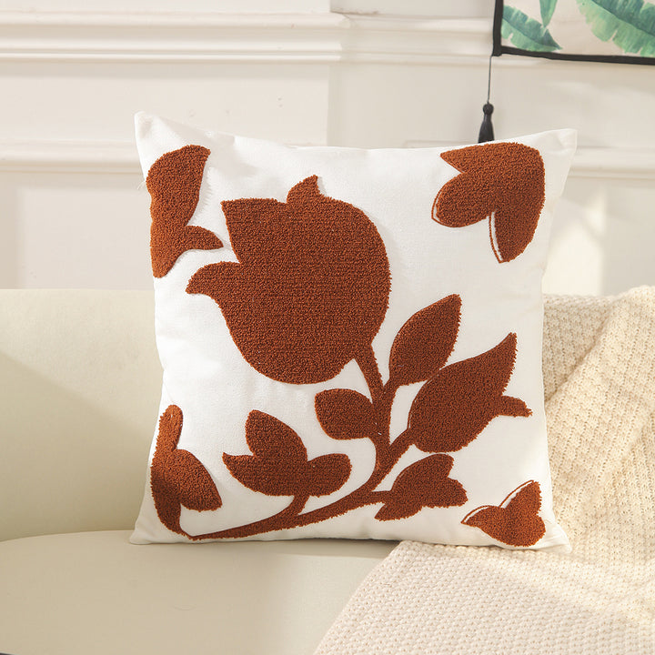 Floral Embellished Throw Pillow