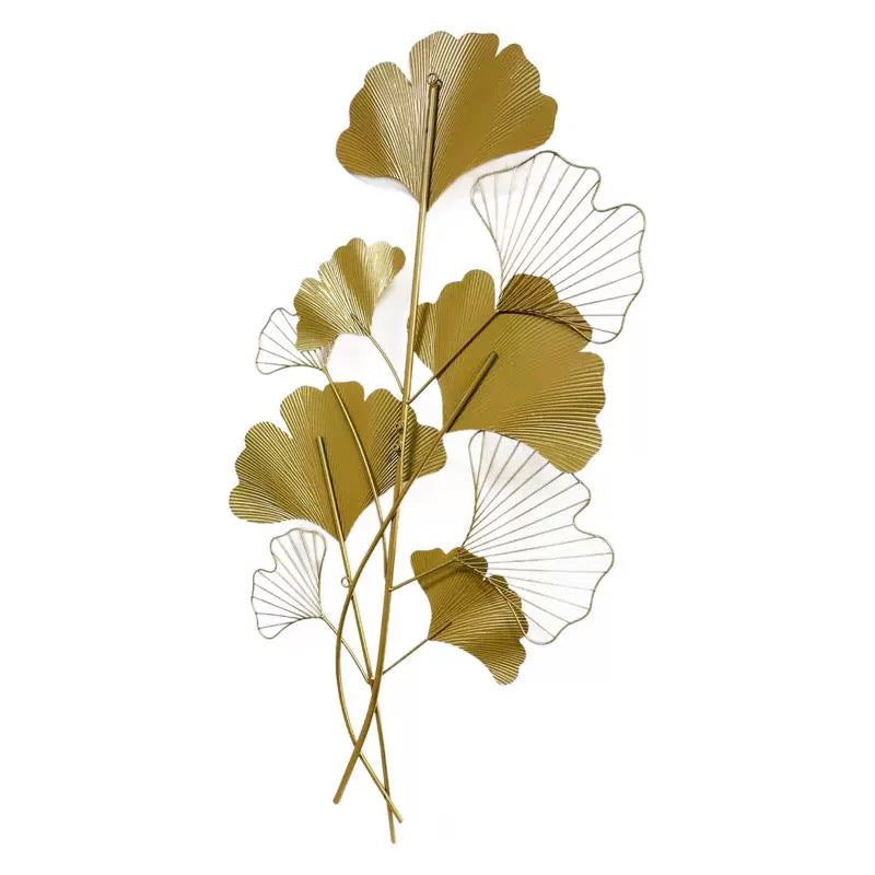 Decorative Metal Ginkgo Wall Sculpture