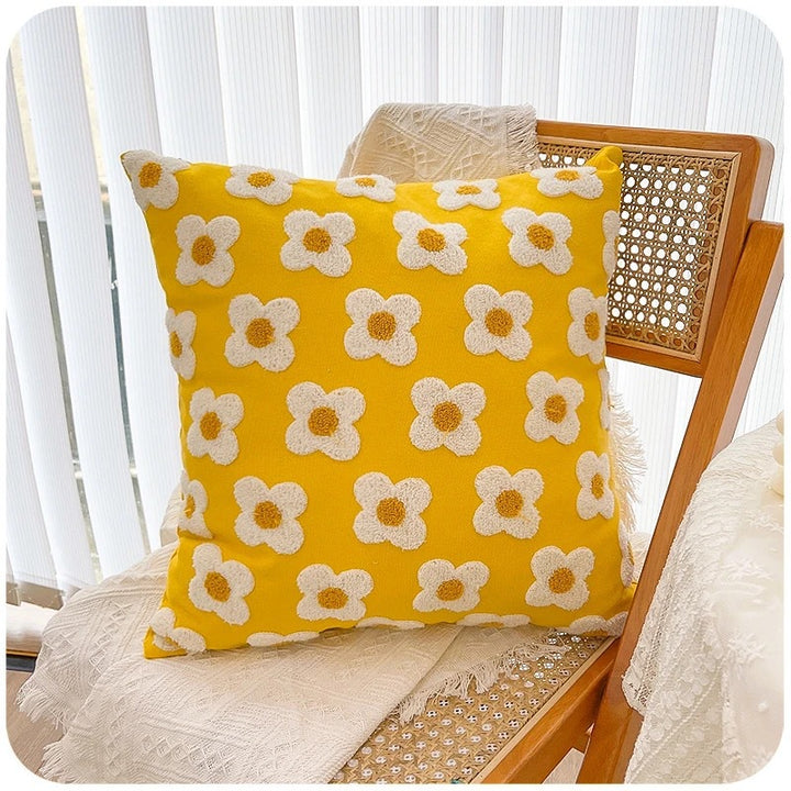 Textured Floral Accent Throw Pillow