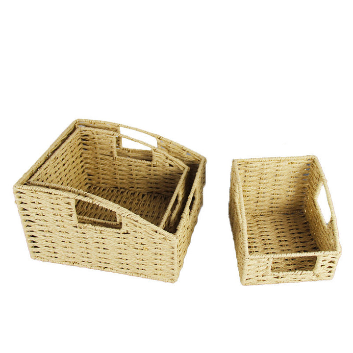 Natural Fiber Rectangular Storage Basket