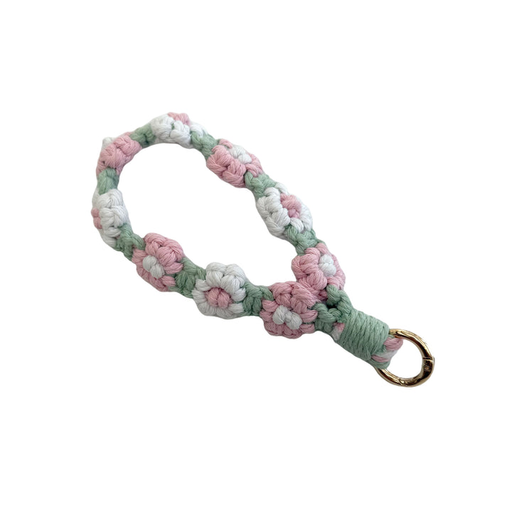 Floral Macrame Keychain Holder