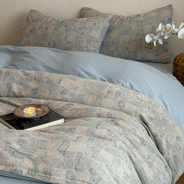 Decorative Textured Leo Print Duvet Cover Set Avarnia