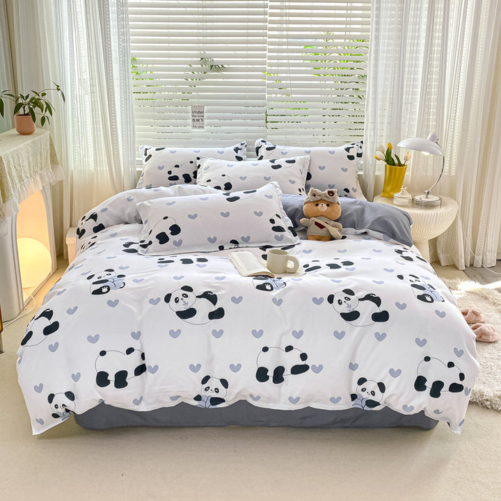 Playful Floral Cartoon Duvet Cover Set