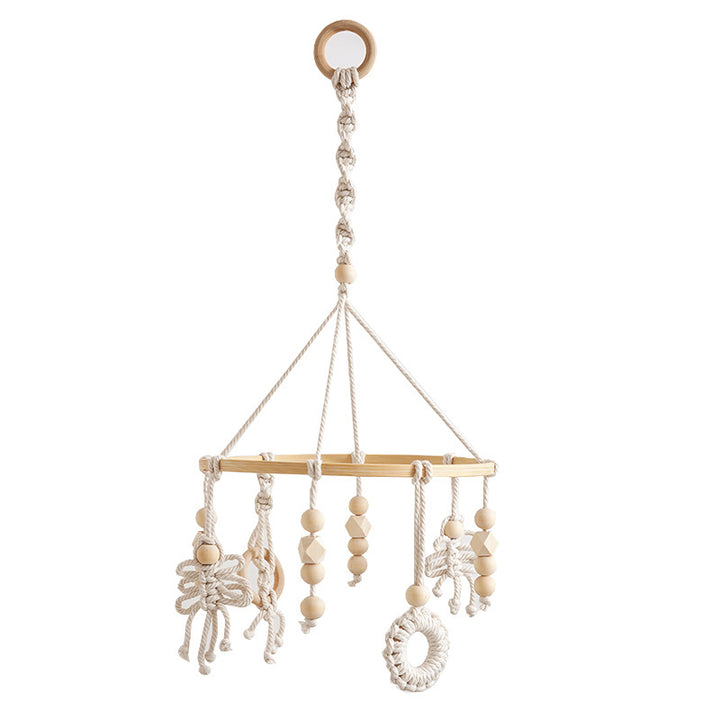 Macrame Baby Mobile with Natural Beads