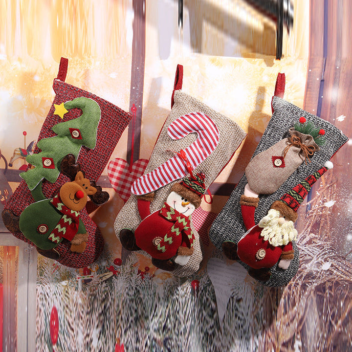 Christmas stocking with festive Gnome motif